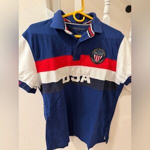Tommy Hilfiger Men's Polo in Blue, Red, and White